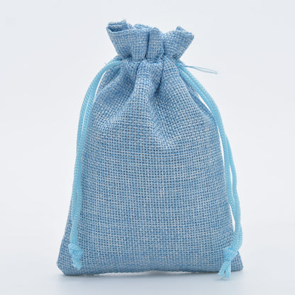 5pcs Multisize Jute Burlap Linen Drawstring Bag Christmas Halloween Gift Bags Wedding Birthday Party Candy Chocolate Packing Bag