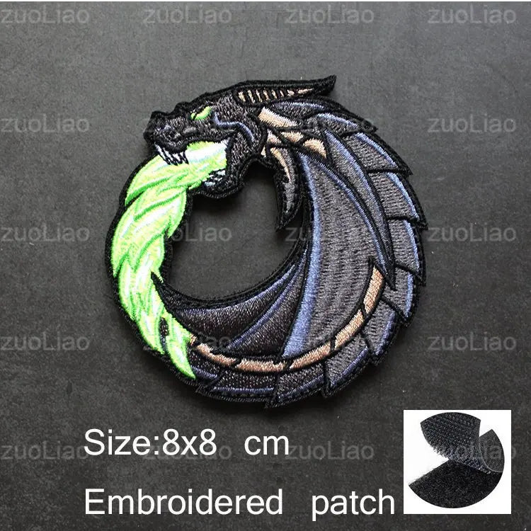 3D Embroidery Creative  Gold Coins and Stereo Eagles Armband  No Signal Woven With Hook Loop For Backpack Clothing Custom Patch