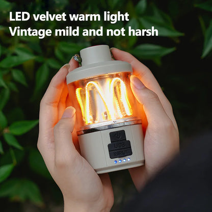 LED Rechargeable Flashlight Camping Lantern 5 Modes Super Bright Portable Hanging Tent Lamp Waterproof Hiking Fishing Outdoor