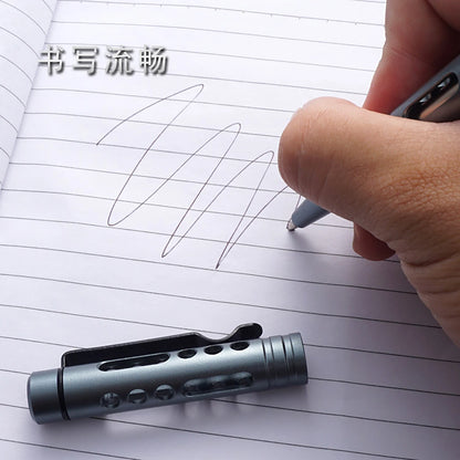 Super fine light CNC  Aluminum metal knock ballpoint pen self defence survival tungsten  breaker EDC