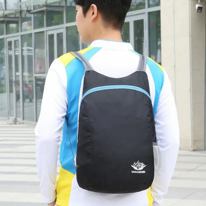 New Foldable Fitness Bag Lightweight Outdoor Cover Waterproof Wide Shoulder Strap Nylon Fabric Multi Color Backpack