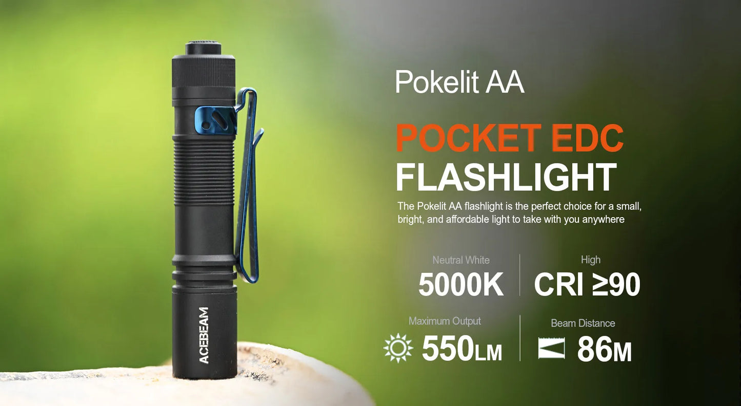 ACEBEAM Pokelit AA EDC Flashlight 1000 Lumens High CRI90 USB-C Rechargeable