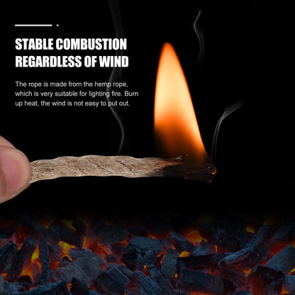 3pcs Beeswax Ropes Survival Wick Fire Starter Camping Lighting Matches Portable Windproof Long Burning Outdoor Hiking Gear