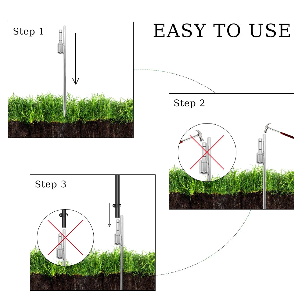 Ground Spikes For Flagpole Feather Beach Flag Pole Holder Base Stake Banner Swooper Hardware Sturdy Flag Rod Heavy Duty