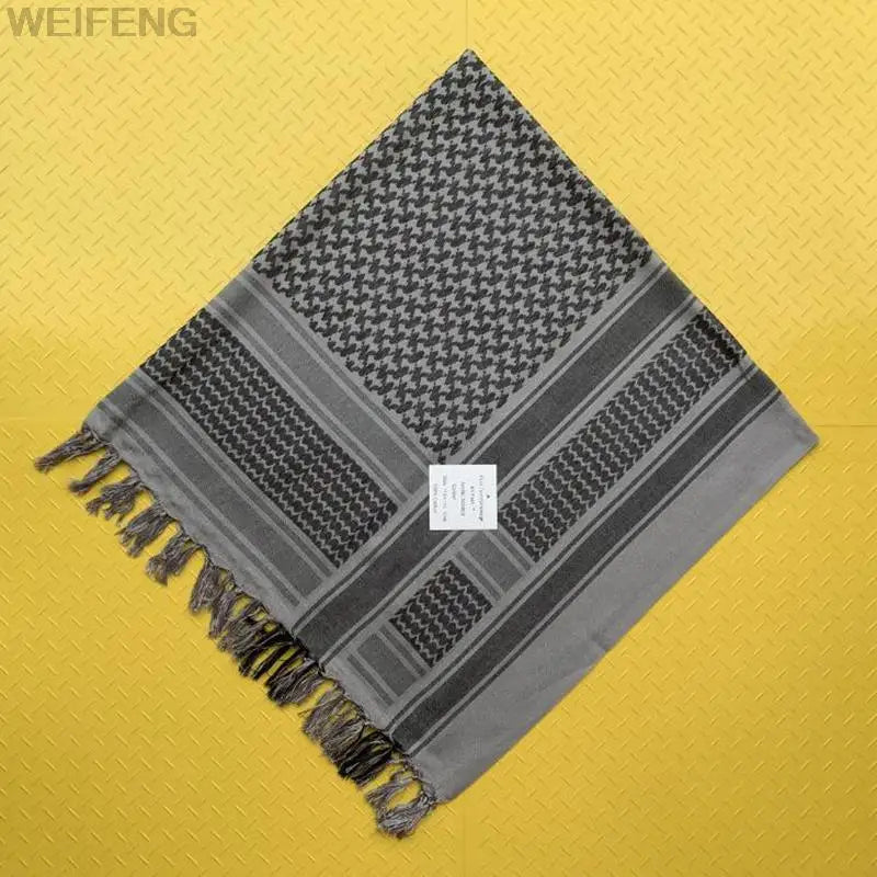 Tactical Arab Keffiyeh Shemagh Scarf Cotton Winter Shawl Neck Warmer Cover Head Wrap Windproof Hiking Camping Scarf Men Women
