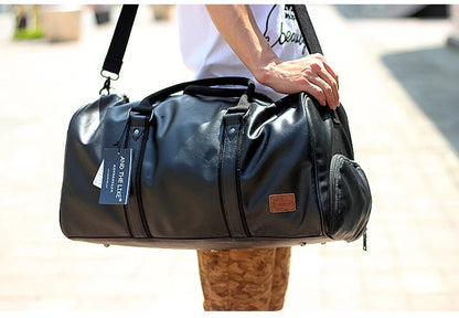 Leather Handbag Gym Bag Fitness Travel Shoe Pocket Luggage Outdoor Shoulder Crossbody Duffle Side Sac De Sports Bag For Men