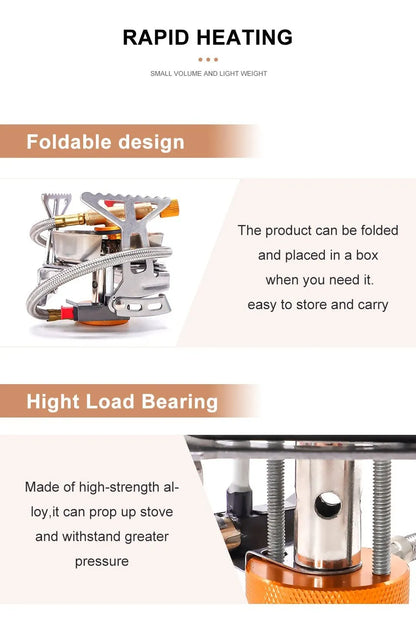 Camping Tourist Burner Big Power Gas Stove Cookware Portable Furnace Picnic Barbecue Tourism Supplies Outdoor recreation