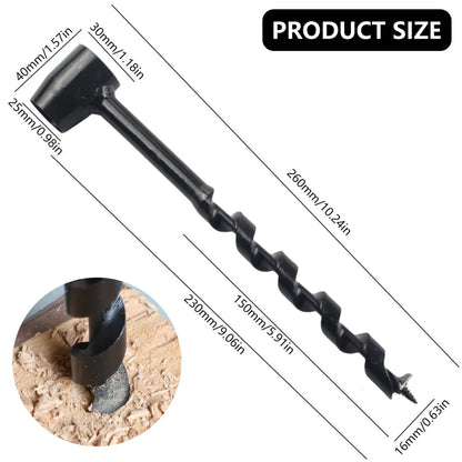 Bushcraft Outdoor Survival Hand Drill Carbon Steel Manual Auger Manual Survival Drill Self-Tapping Wood Punching Tool