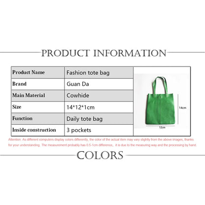 Luxury Design Genuine Leather Custom Initials Tote Bag Cowhide Daily Fashion Woman Shoulder Bag Large Capacity Business Handbag