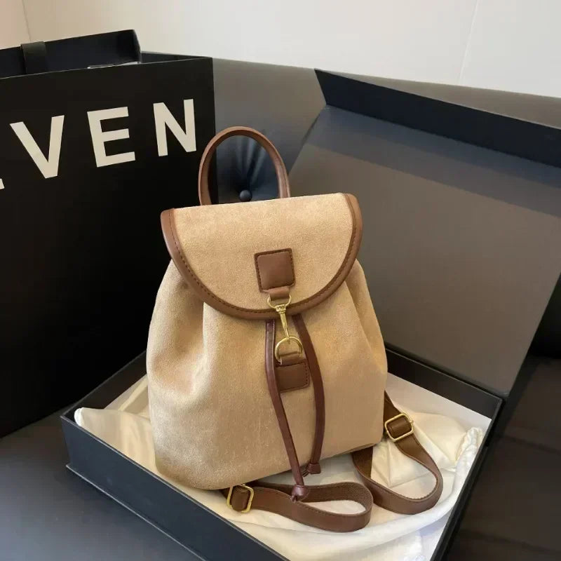 Fashion Women's Stylish Double Shoulder Backpack Large Capacity College Book Bag with Elegant Design Trendy Handbag for Students