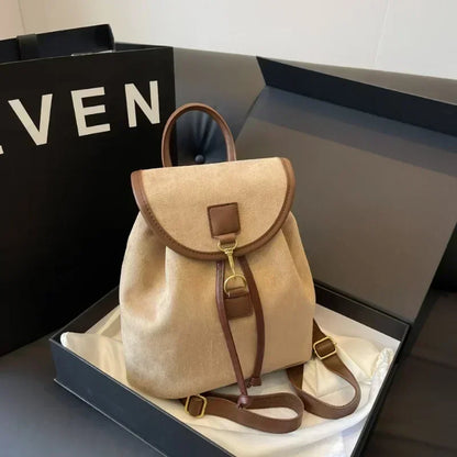 Fashion Women's Stylish Double Shoulder Backpack Large Capacity College Book Bag with Elegant Design Trendy Handbag for Students