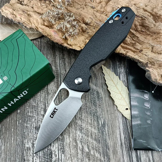 CR 5390 Tactical Piet Pocket Folding Knife 8Cr13Mov Blade, Black Nylon Glass Fiber Handles Outdoor Camping Hunting EDC Knives