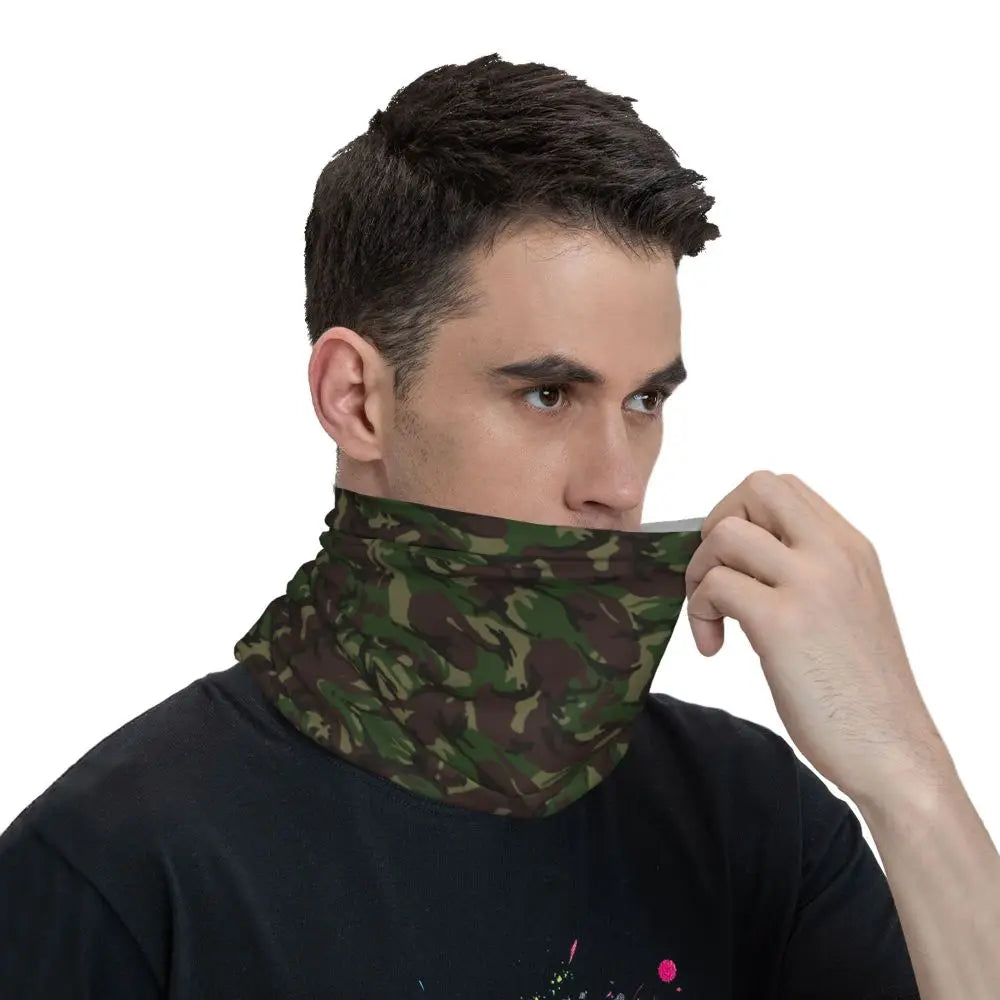 Custom Flecktarn Camo Bandana Neck Gaiter Windproof Face Scarf Cover Men Women Woodland Camouflage Headwear Tube Balaclava