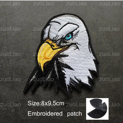 3D Embroidery Creative  Gold Coins and Stereo Eagles Armband  No Signal Woven With Hook Loop For Backpack Clothing Custom Patch