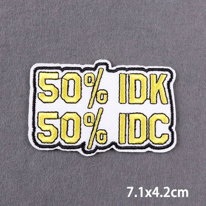 Indicative Slogan Patch Iron/Sew On Patches For Clothing Thermoadhesive Patches Embroidery/Fusible Patch Stay Weird Applique DIY