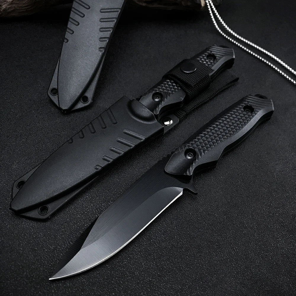 Survival Fixed Blade Knife High Hardness 5Cr13Mov Blade ABS Handle Military Tactical Outdoor Knife EDC with Sheath Hunting Tool