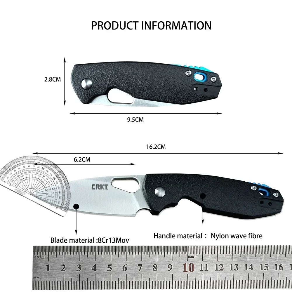CR 5390 Tactical Piet Pocket Folding Knife 8Cr13Mov Blade, Black Nylon Glass Fiber Handles Outdoor Camping Hunting EDC Knives