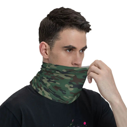 Custom Flecktarn Camo Bandana Neck Gaiter Windproof Face Scarf Cover Men Women Woodland Camouflage Headwear Tube Balaclava