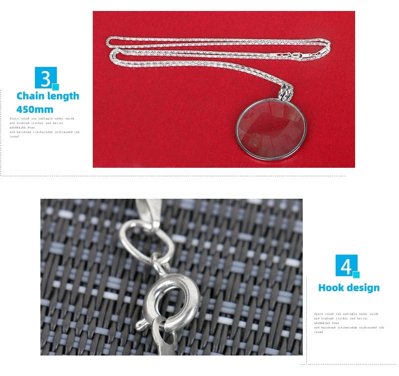 Magnifying Glass Reading Glasses Pendant Jewelry Optical Magnifier with Chain Necklace Neckglasses Portable Monocle Dropshipping