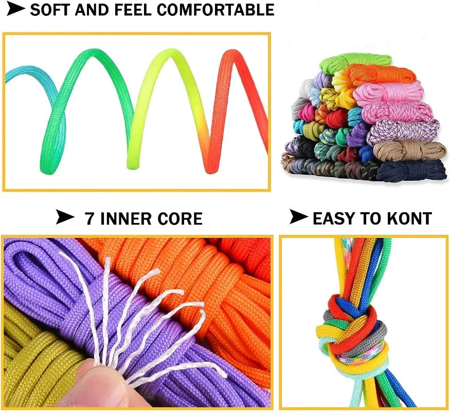 10/20m 7-core Military Nylon Braided Parachute Rope 550LB Suitable for DIY Outdoor Survival Adventure Camping Climbing Fishing