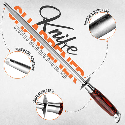 Professional Diamond Knife Sharpener 12 inch Color Wood Handle Handheld Kitchen Knife Sharpener Knife Fast sharp for All Knives
