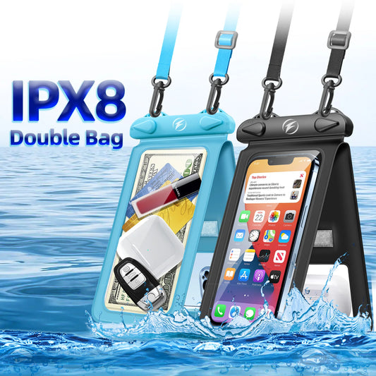 Waterproof Underwater PVC Package Pouch Diving Bags For iPhone Outdoor Mobile Phone Double Pocket Case For Samsung Xiaomi Huawei