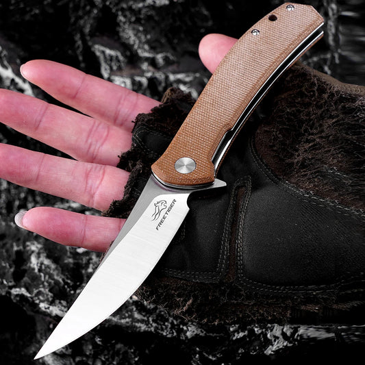 FREETIGER 2025 New Pocket Knife D2 Blade Micarta Folding Knife for Outdoor Camping Tactical Hunting Survival Knives EDC Tools