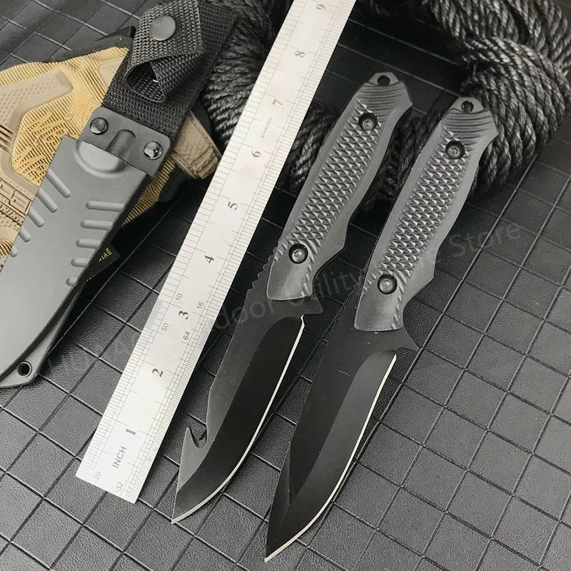 Survival Fixed Blade Knife High Hardness 5Cr13Mov Blade ABS Handle Military Tactical Outdoor Knife EDC with Sheath Hunting Tool