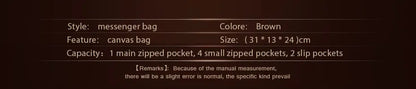 Men Canvas Shoulder Bags Casual Tote Travel Men's Crossbody Bag Luxury Messenger Bags Fashion High Quality Handbag men's sh