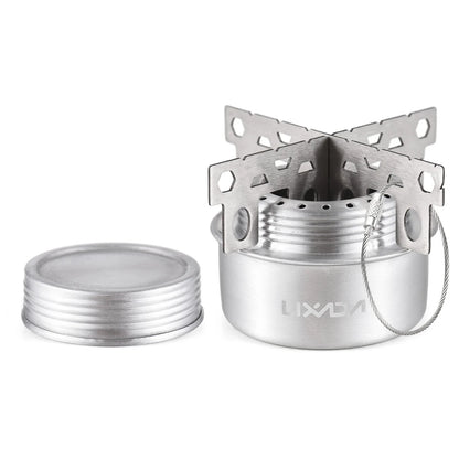 Portable Mini Aluminum Alloy Alcohol Stove with Lid and Cross Stand Outdoor Camping Hiking Backpacking