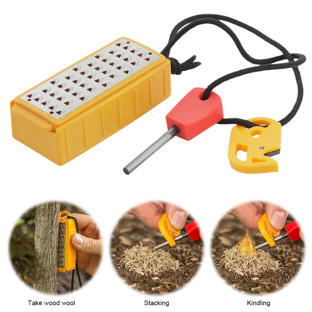Tinder Maker with Fire Starter Tinder Maker Tool Portable Stainless Steel Grater Outdoor Survival Tool for Outdoor Use