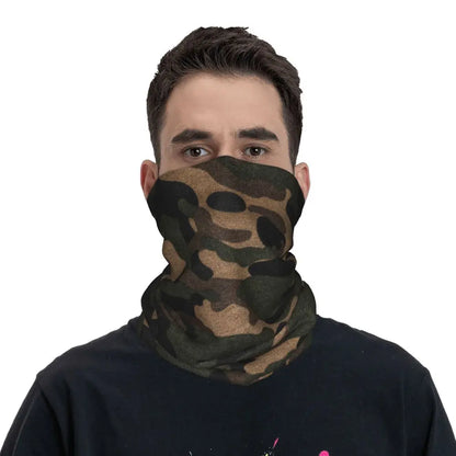 Custom Flecktarn Camo Bandana Neck Gaiter Windproof Face Scarf Cover Men Women Woodland Camouflage Headwear Tube Balaclava