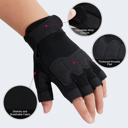 Half Finger Tactical Gloves Fingerless Gloves for Airsoft Shooting Hunting Hiking Cycling Driving Motorcycle Climbing ﻿