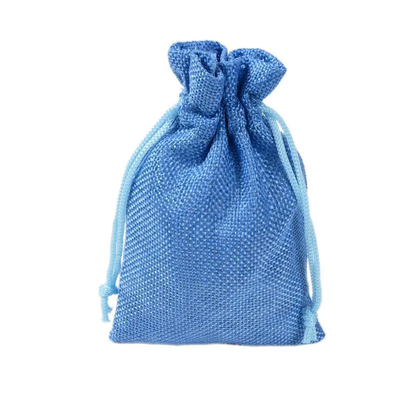 5pcs Multisize Jute Burlap Linen Drawstring Bag Christmas Halloween Gift Bags Wedding Birthday Party Candy Chocolate Packing Bag