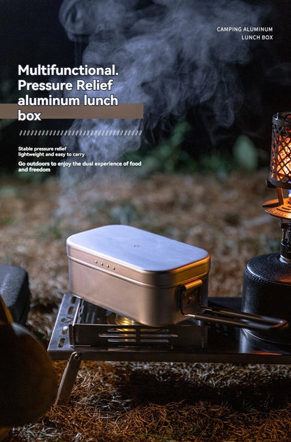 CAMPINGMOON S-2013 Aluminum Oxide Portable Lunch Box, Open Flame Heated OutdoorPicnic Camping Lunch Box, Aluminum Lunch Box
