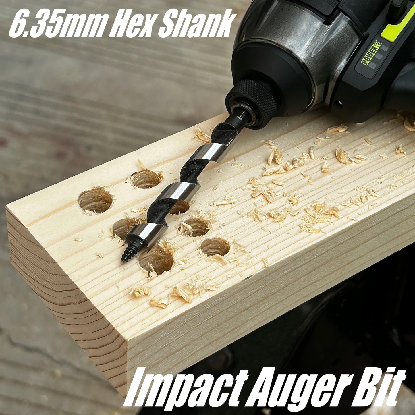 HEDA 5Pcs 5/6/8/10/12mm Woodworking Ship Auger Drill Bit Set 1/4'' Hex Quick Change Shank HCS For Soft Hard Wood Hole Saw