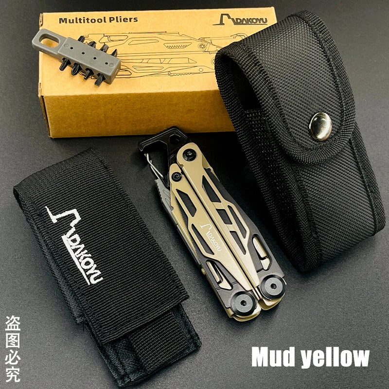DAKOYU DKShadow Multitool Camping Pliers with Emergency Whistle -8 Color Compact Outdoor Tool, Suitable for Hiking and Camping