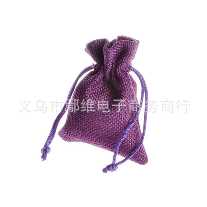 5pcs Multisize Jute Burlap Linen Drawstring Bag Christmas Halloween Gift Bags Wedding Birthday Party Candy Chocolate Packing Bag