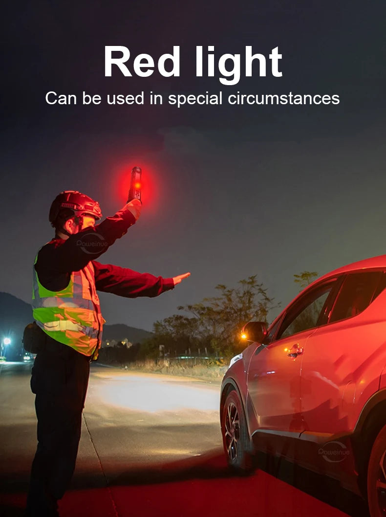 Powerful Flashlight With 7 Lamp Beads Super Tactical Light With COB Side Light Camping Lantern USB Rechargeable Outdoor Torch