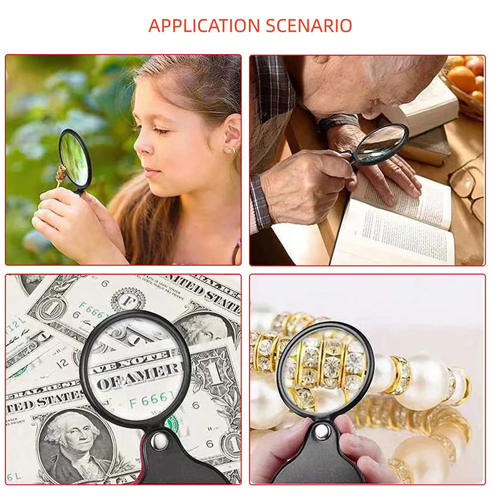 10X Magnifying Glasses For Kids Senior Pocket Magnifier For Reading Close Work Mini Folding Magnifying Magnify Glass