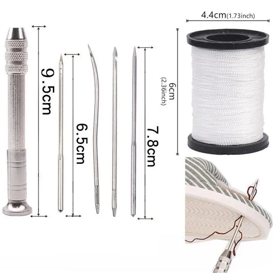 Leather Sewing Awl Set Replaceable Multifunctional Shoes Repair Tool Kit Punch Stitching Needles DIY Sewing Leathercraft