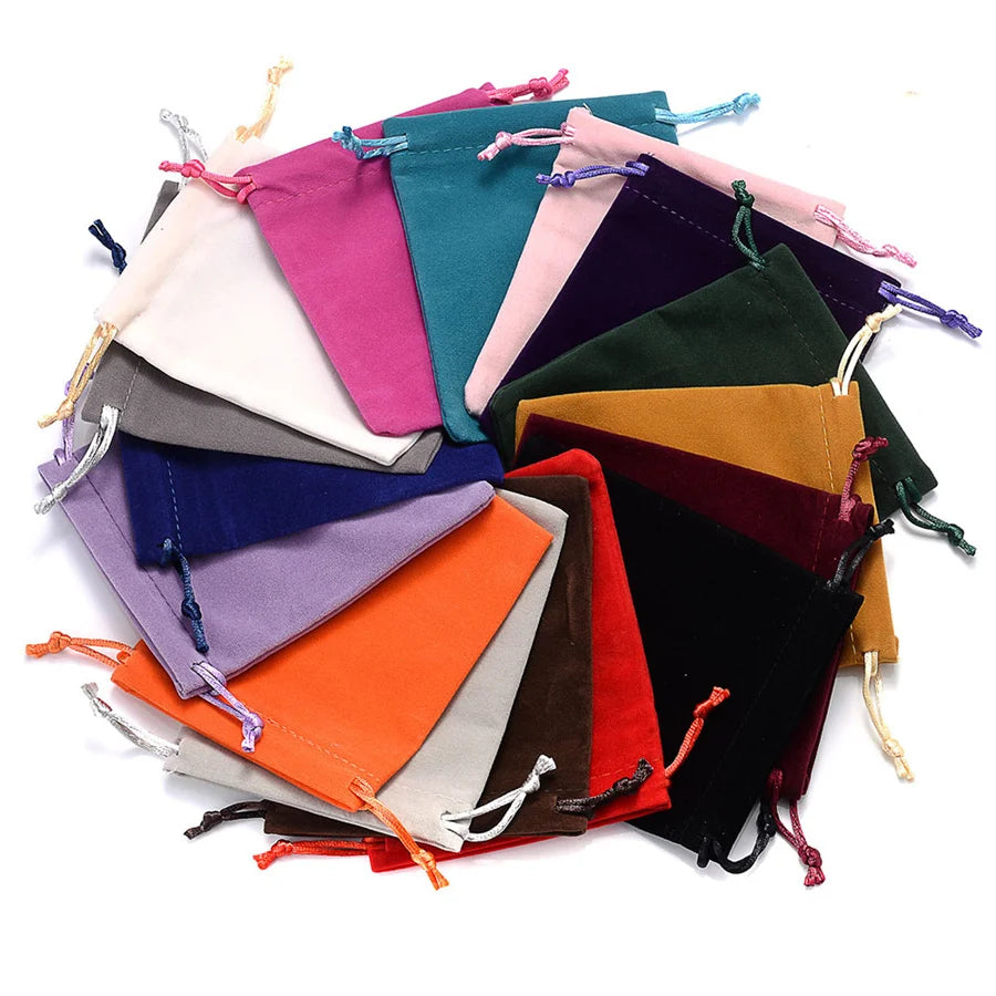 10Pcs/Lot Drawstring Velvet Sachet 5x7/7x9/10x12/13x18cm Pouches Small Size Jewelry Gift Display Packing Bags Can Customized