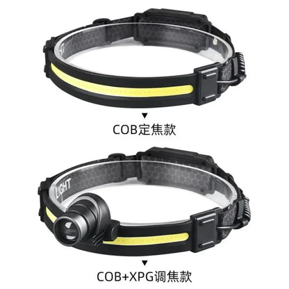 Powerful LED Headlamp 7 Modes XPE+COB Sensor Head Torch