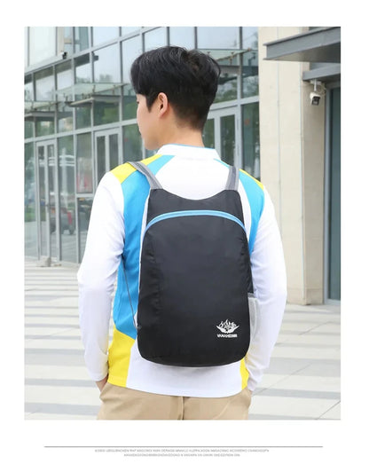 New Foldable Fitness Bag Lightweight Outdoor Cover Waterproof Wide Shoulder Strap Nylon Fabric Multi Color Backpack
