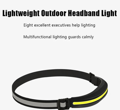 Powerful Portable COB Headlamp USB Rechargeable Red and White Light Work Light Outdoor Camping Fishing Floodlight Headlight