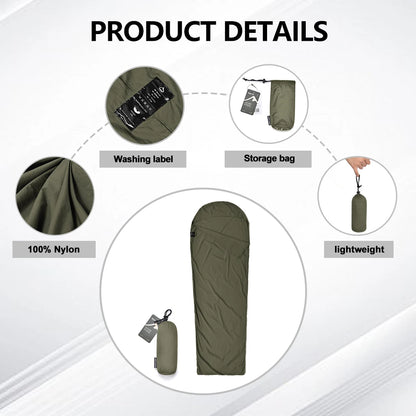 Outdoor Camping Sleeping Bag Liner Ultralight Mummy Sleeping Bag Backpack Liner Single Person Travel  Sleeping Bag
