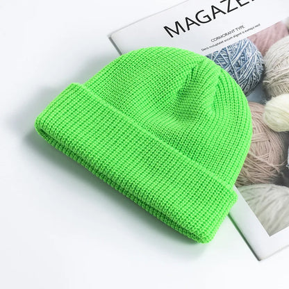 Knitted Hat for Men & Women Caps Wool Fashion Simple Warm Skullies Beanies Solid Autumn Winter Beanie Cap Trendy Style