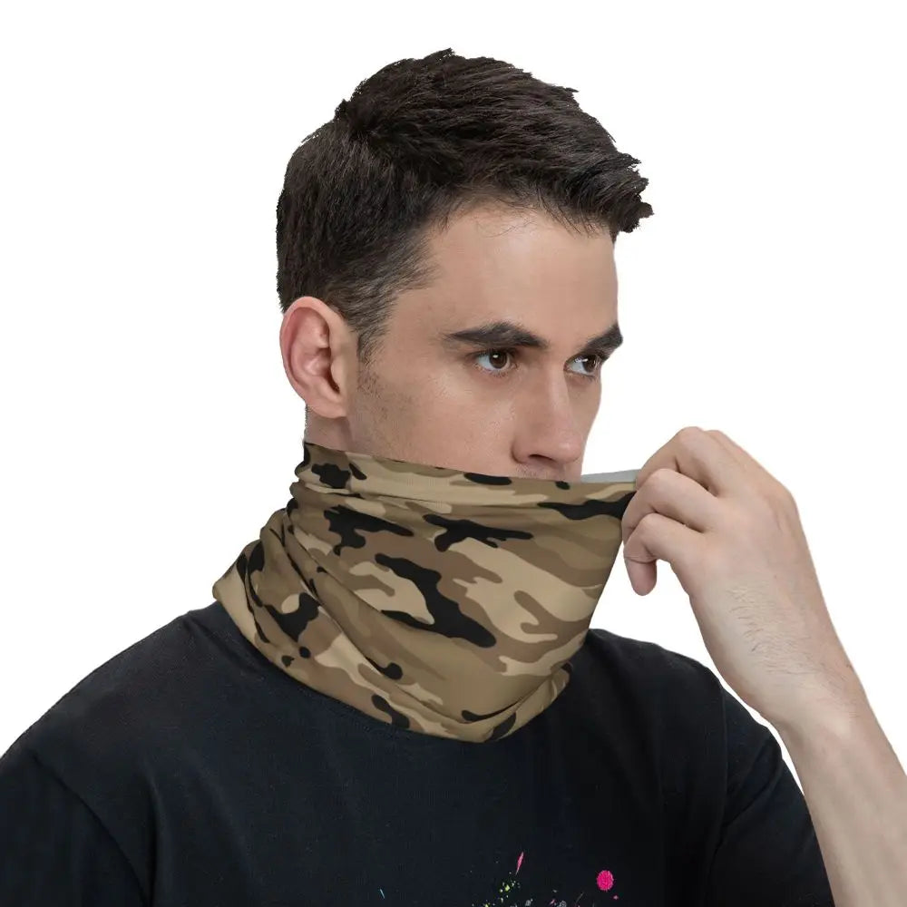 Custom Flecktarn Camo Bandana Neck Gaiter Windproof Face Scarf Cover Men Women Woodland Camouflage Headwear Tube Balaclava