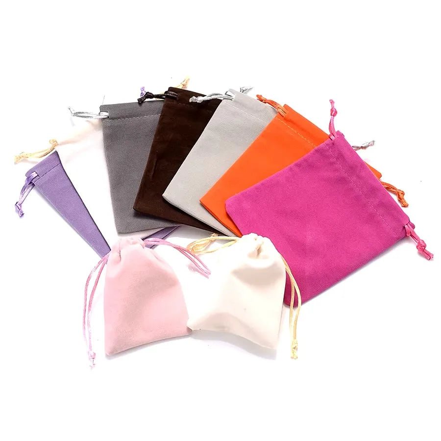 10Pcs/Lot Drawstring Velvet Sachet 5x7/7x9/10x12/13x18cm Pouches Small Size Jewelry Gift Display Packing Bags Can Customized
