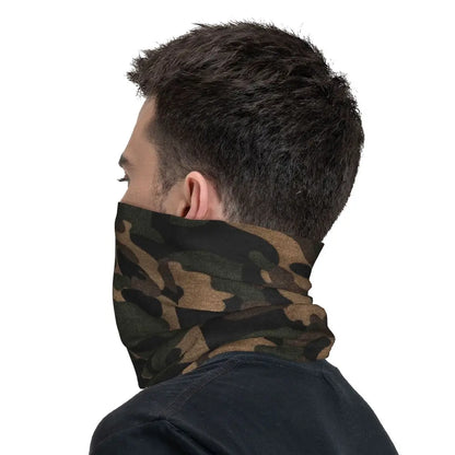 Custom Flecktarn Camo Bandana Neck Gaiter Windproof Face Scarf Cover Men Women Woodland Camouflage Headwear Tube Balaclava